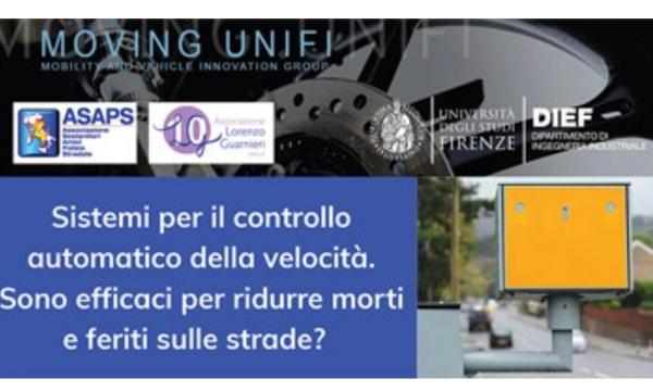 Efficacia degli Autovelox: presentazione dello studio MOVING - il prossimo 2 ottobre 2025 in Piazza San Marco Aula Magna del Rettorato,  a partire dalle 09.45 .